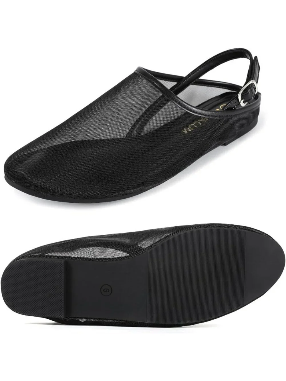 Women's Black Mesh Ballet Flats Mary Jane Animal Print Casual Comfortable Shoes